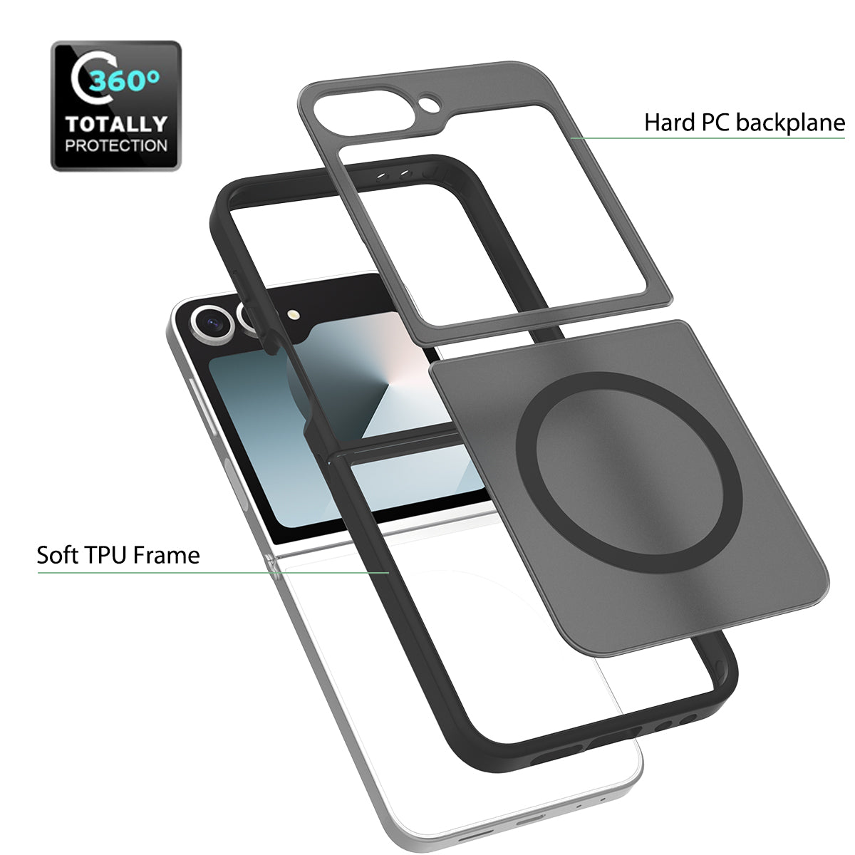 Magsafe Compatible Matte Case for Samsung Galaxy Z Flip 6