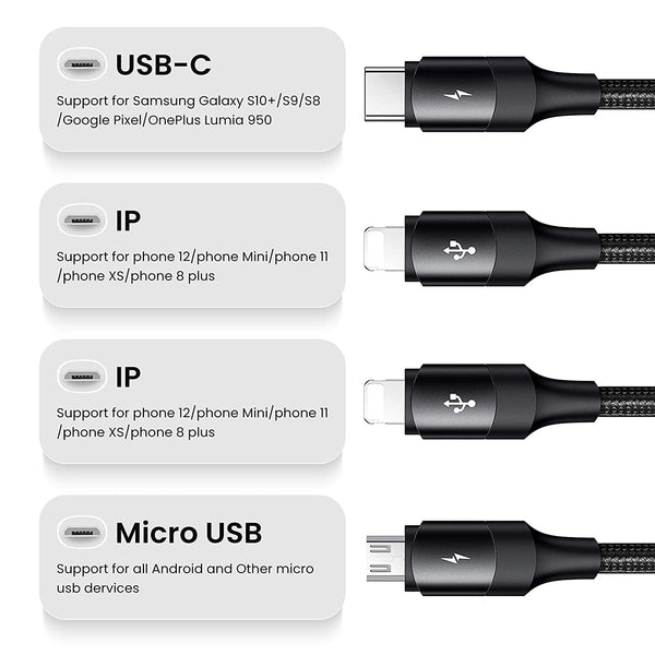 4 in 1 Usams cable - Black