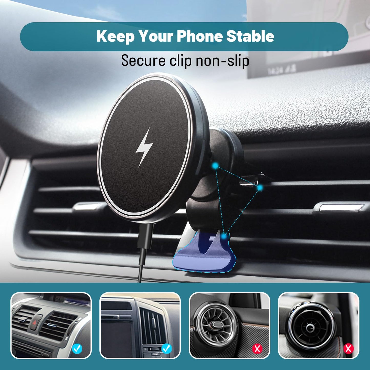 iPhone Compatible Magsafe Wireless Car Charger