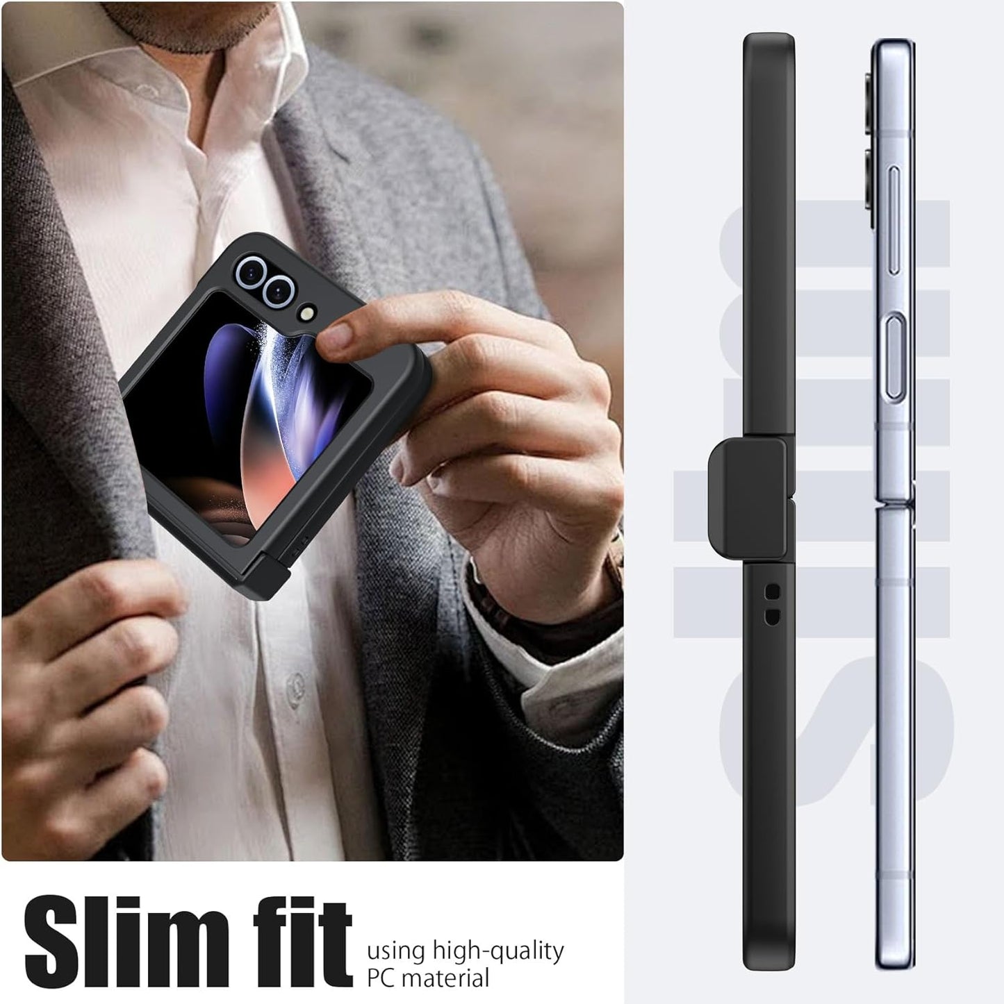 Hinge Protection Case for Samsung Galaxy Z Flip 7 FE - Black