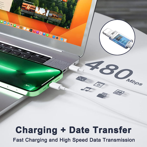 20W Fast Wall Charger with USB-C to Lightning cable