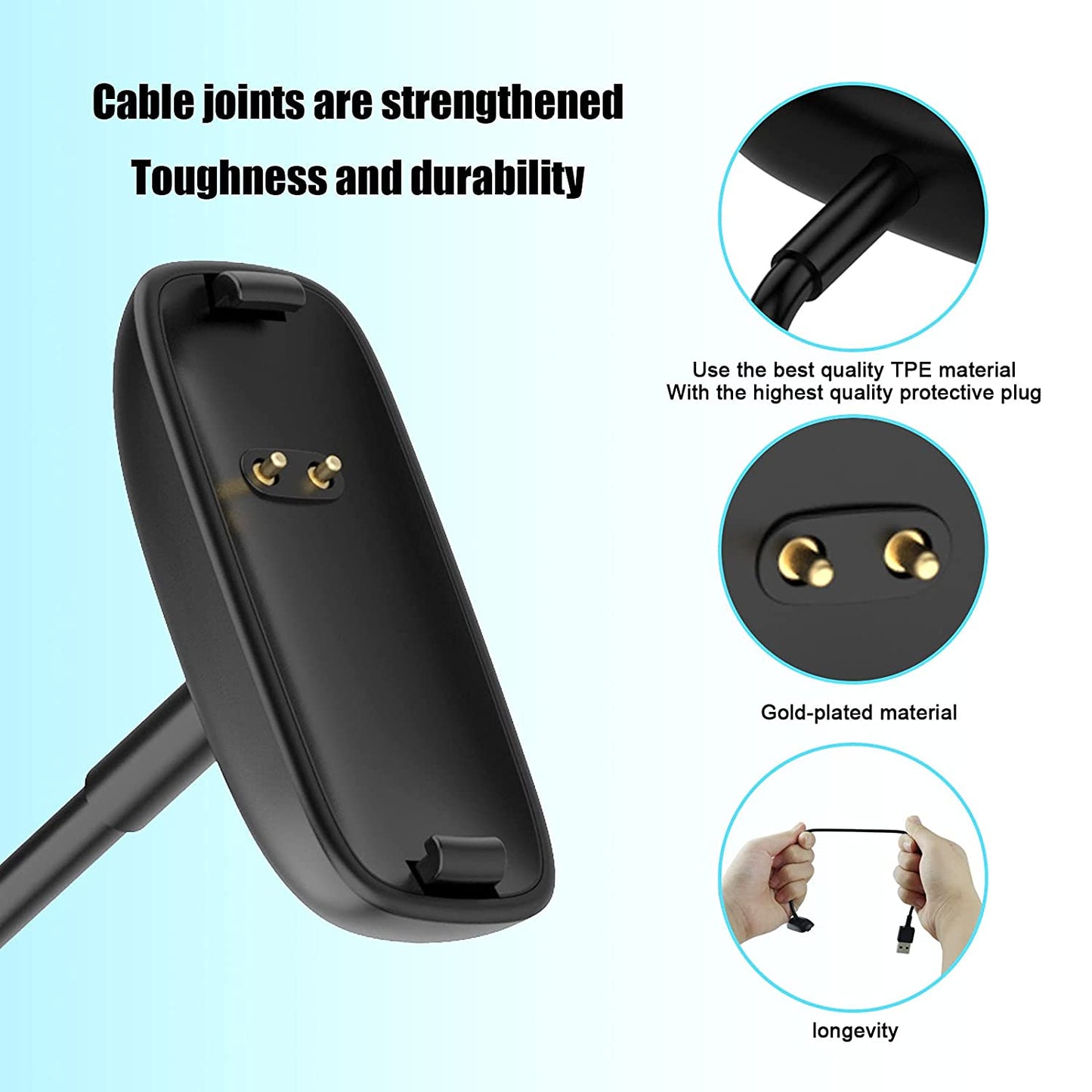 Fitbit Inspire 2 / Ace 3 Charger Cable - Black