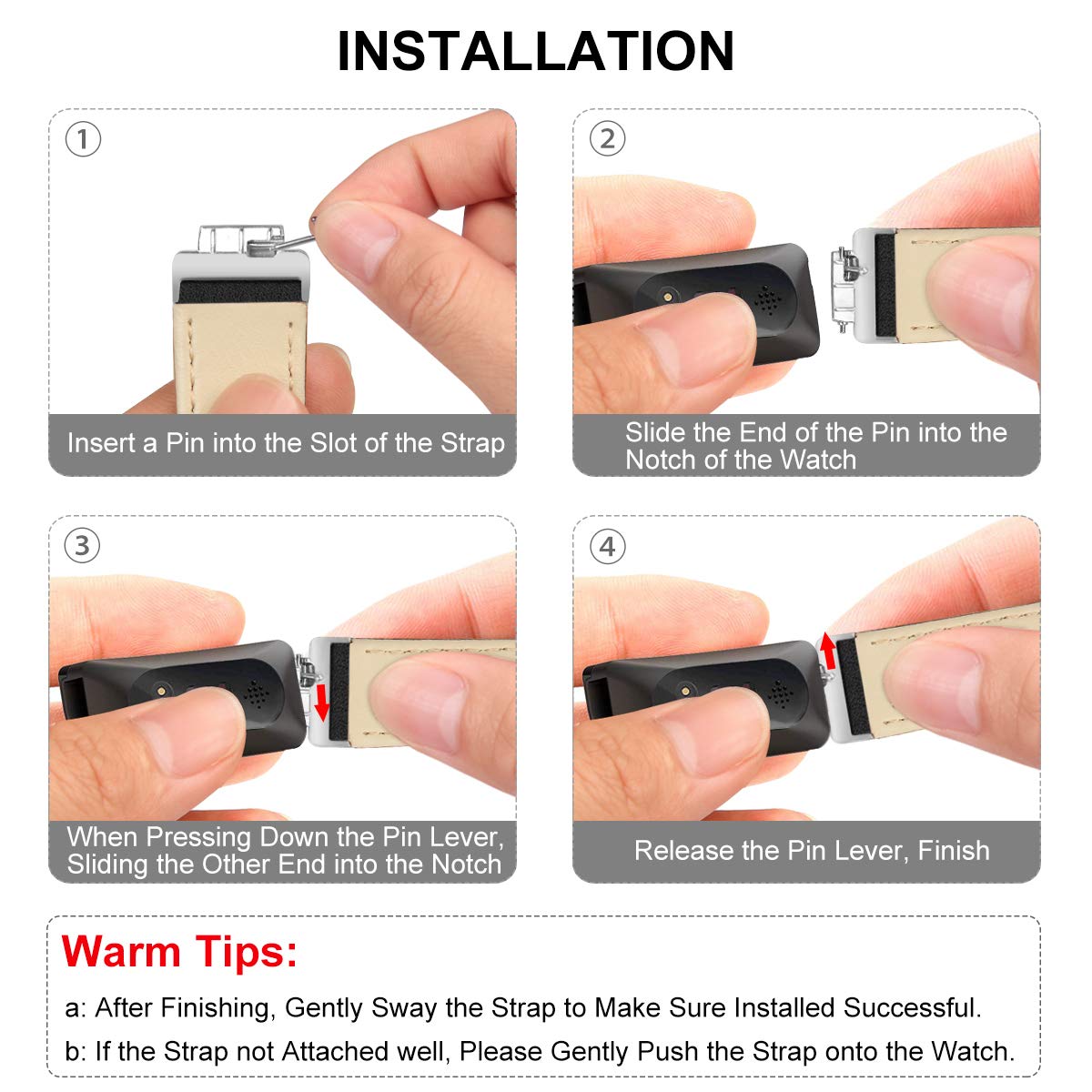 Leather Strap for Fitbit Inspire 1 / 2