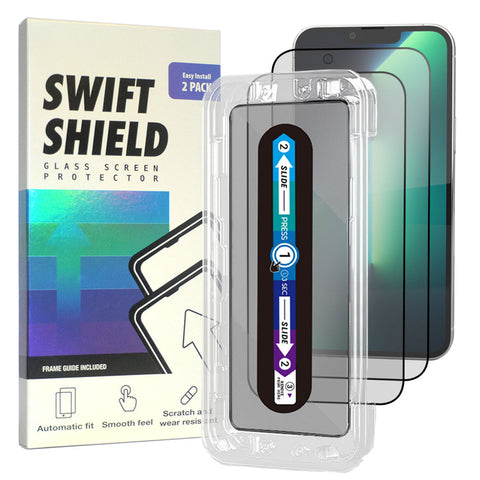 iPhone 13 Pro Max Matte Anti-Glare Premium Tempered Glass Screen Protector Alignment Kit by SwiftShield [2-Pack]