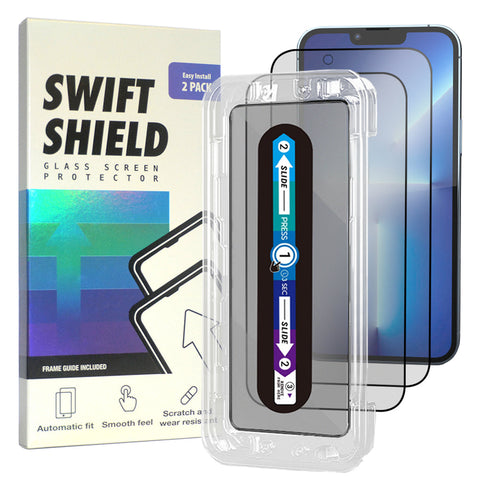 iPhone 13 Pro Matte Anti-Glare Premium Tempered Glass Screen Protector Alignment Kit by SwiftShield [2-Pack]