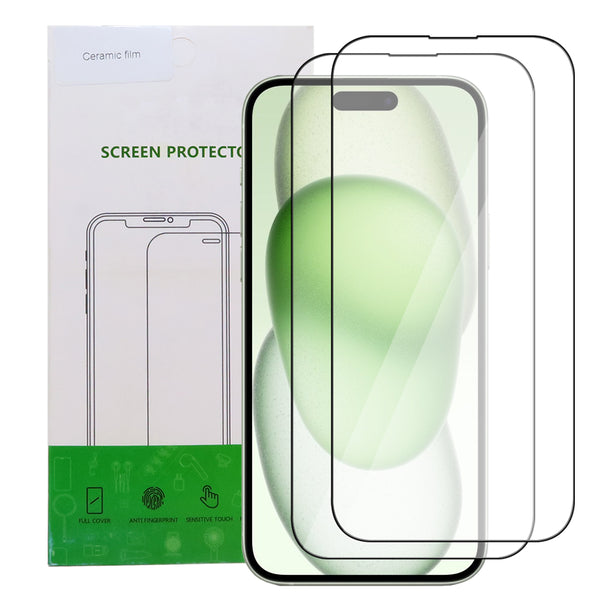 Ceramic Film Screen Protector for iPhone 15 Plus (2 pack)