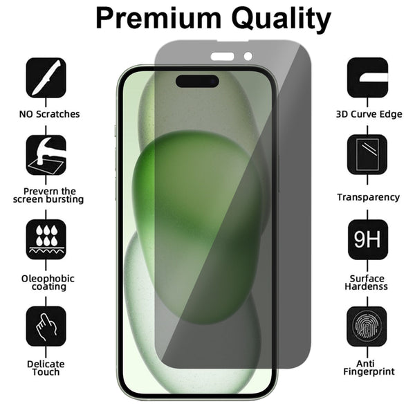 Privacy Glass Screen Protector for iPhone 15 Plus