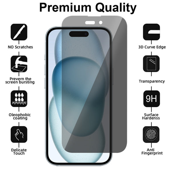 Privacy Glass Screen Protector for iPhone 15