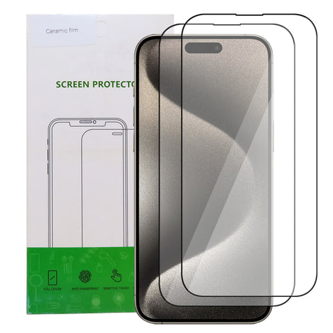 Ceramic Film Screen Protector for iPhone 15 Pro Max (2 pack)