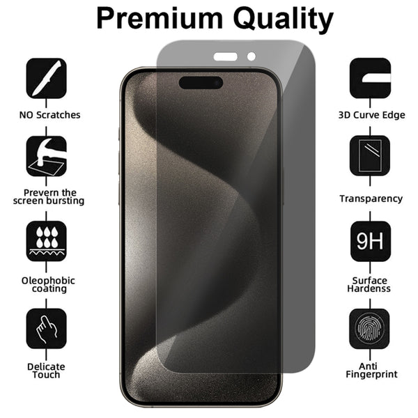 Privacy Glass Screen Protector for iPhone 15 Pro Max