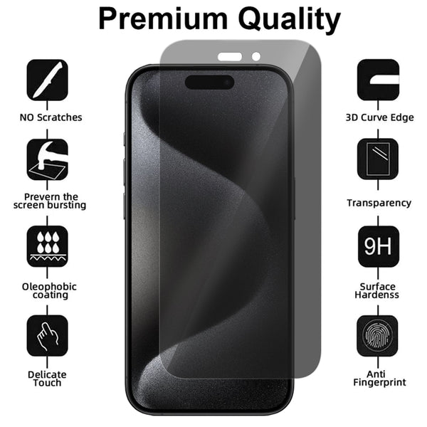 Privacy Glass Screen Protector for iPhone 15 Pro