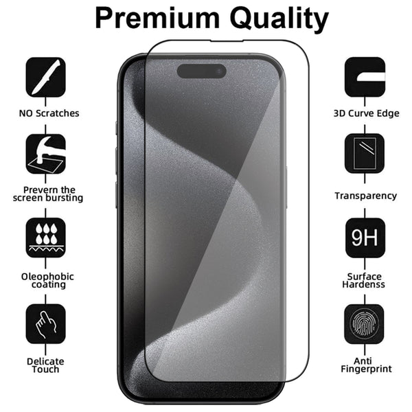 Full Cover Glass Screen Protector for iPhone 15 Pro