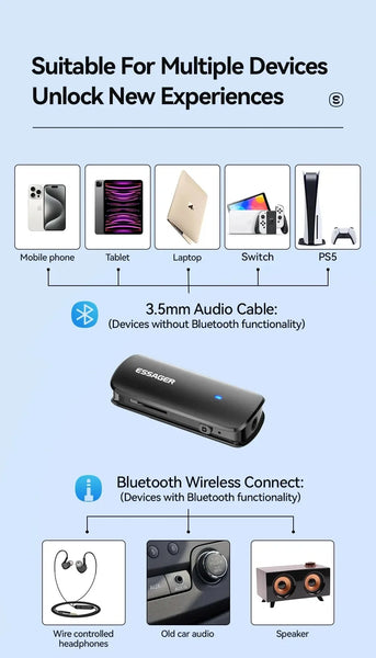 Multifunctional Bluetooth Adapter / Transmitter / Receiver Audio ESSAGER ES-BT09