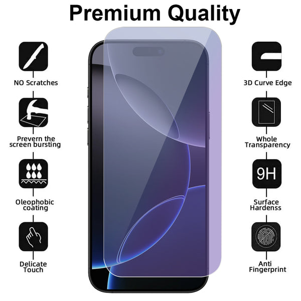 Blue Light Glass Screen Protector for iPhone 16 Pro Max