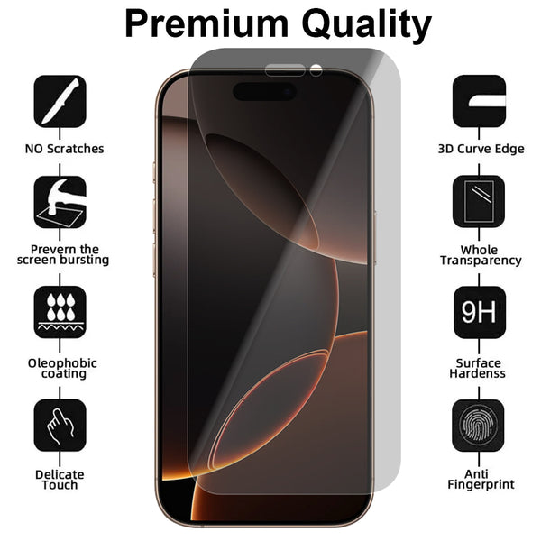 Privacy Glass Screen Protector for iPhone 16 Pro