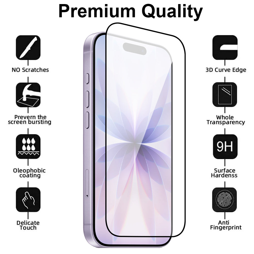 Full Cover Glass Screen Protector for iPhone 17