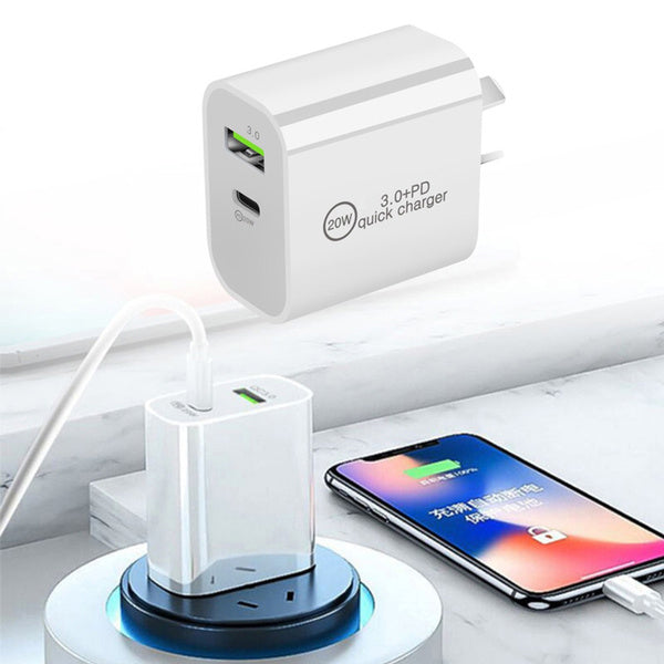 Fast charger wall charger USB-A + USB-C port