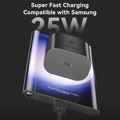25W Superfast Compatible Wall Charger with USB-C to USB-C cable