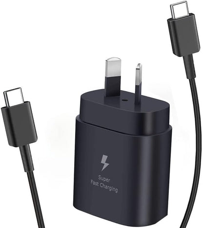 25W Superfast Compatible Wall Charger with USB-C to USB-C cable