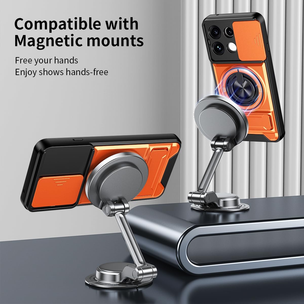 Magsafe Compatible Tough Ring Stand  Case for Oppo Reno 16 F