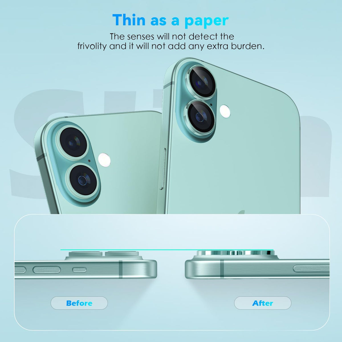 Camera Lens Protector Alloy Frame for iPhone 16 Plus