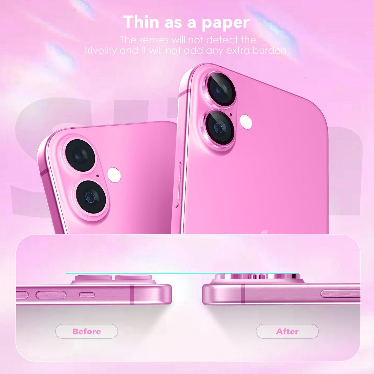Camera Lens Protector Alloy Frame for iPhone 16 Plus