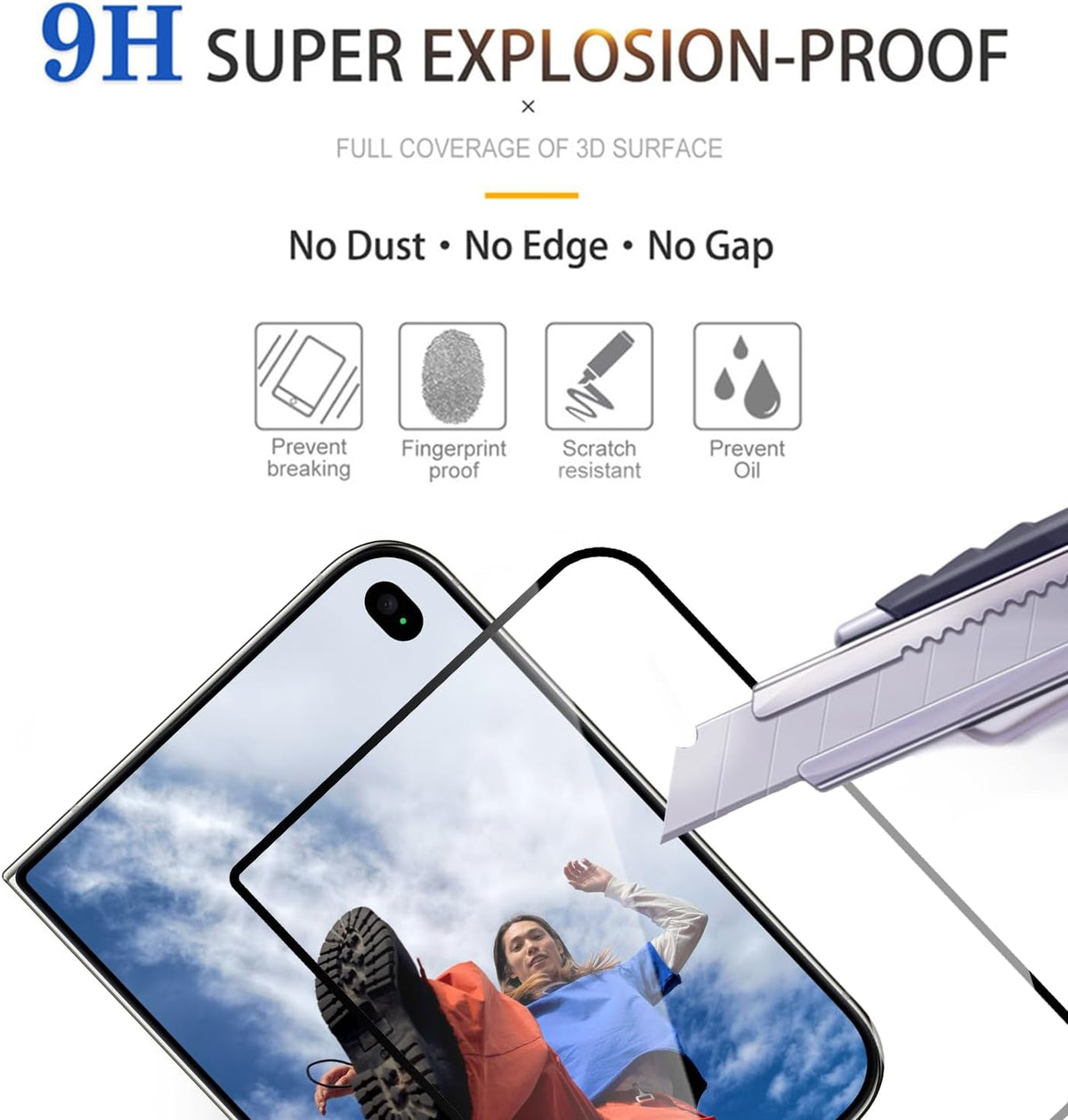 Full Front Cover Glass Screen Protector for iPhone Duo