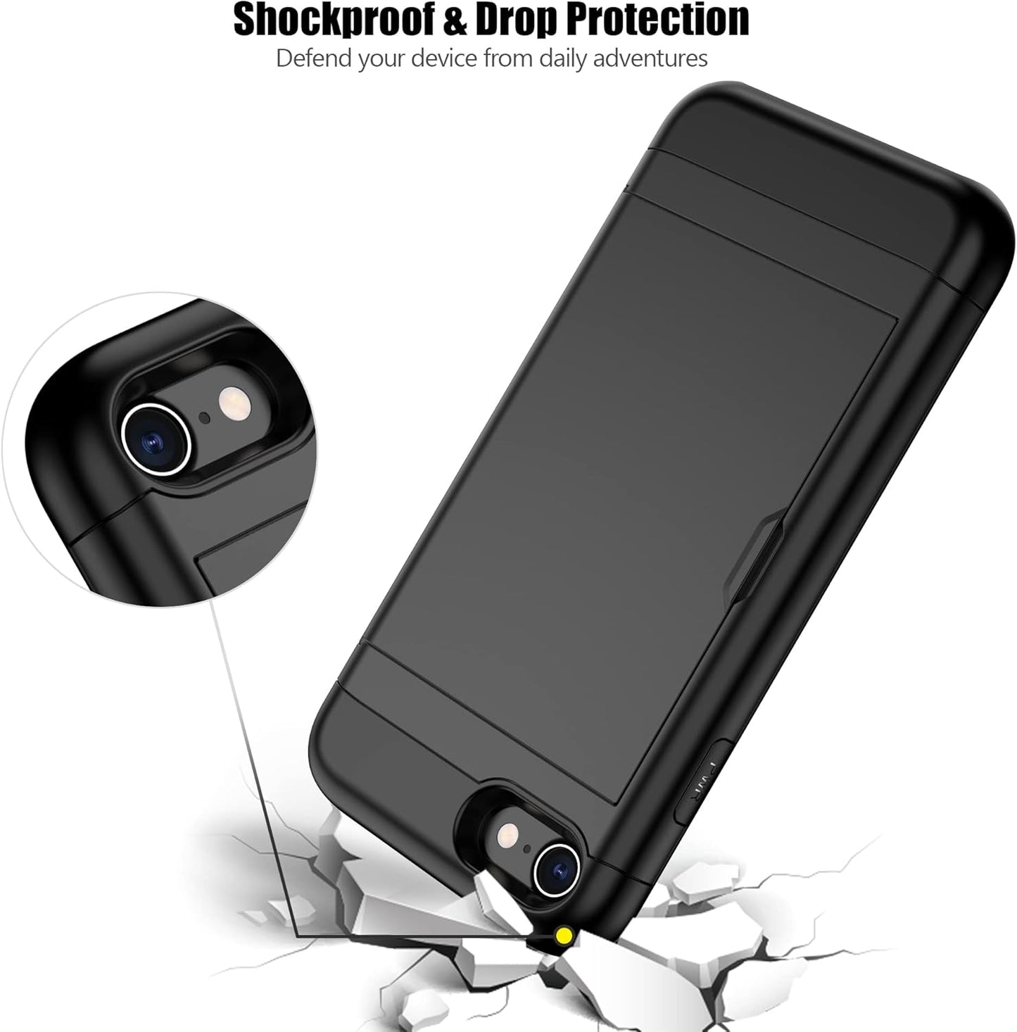 Heavy-Duty Card Holder Cover for iPhone 8