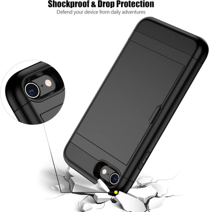 Heavy-Duty Card Holder Cover for iPhone 8
