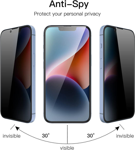 iPhone 16 Pro Privacy Premium Tempered Glass Screen Protector Alignment Kit by SwiftShield [2-Pack]