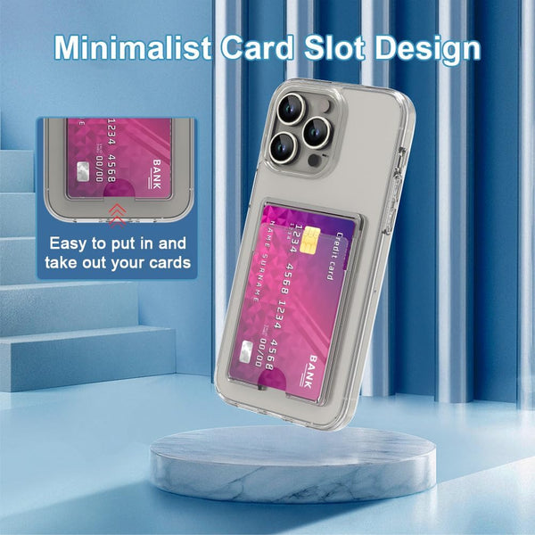 Clear Wallet Card Case for iPhone 15 Pro