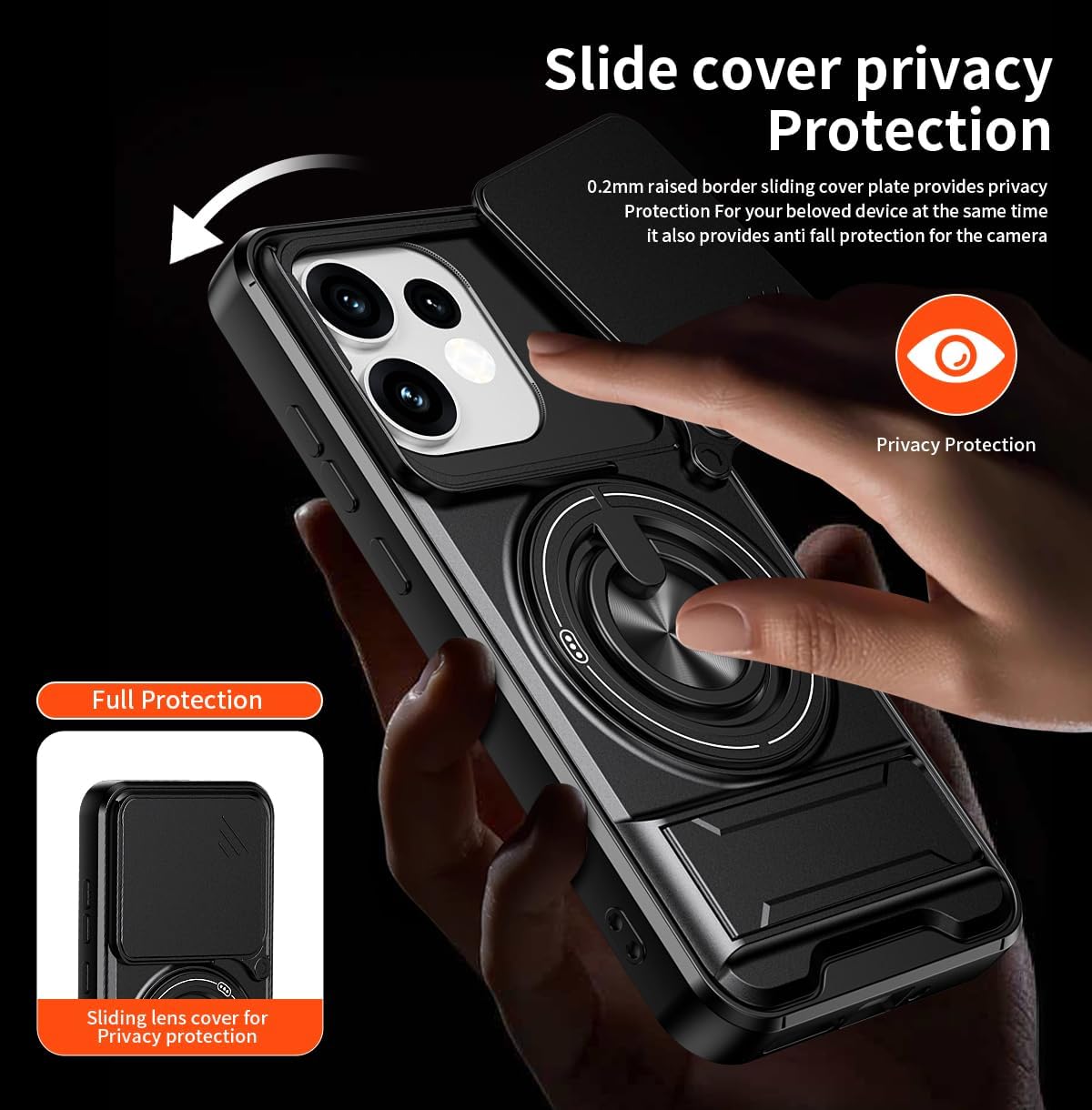 Magsafe Compatible Tough Ring Stand Case for Oppo Reno 16 Pro