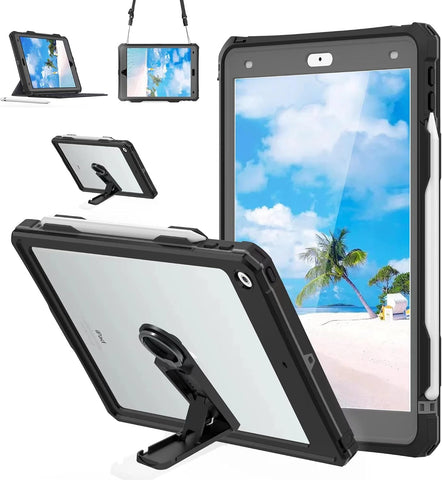 Shellbox Waterproof Case with Stand and Strap for iPad 10.2" 9th Gen