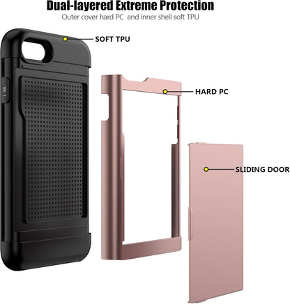 Heavy-Duty Card Holder Cover for iPhone 8