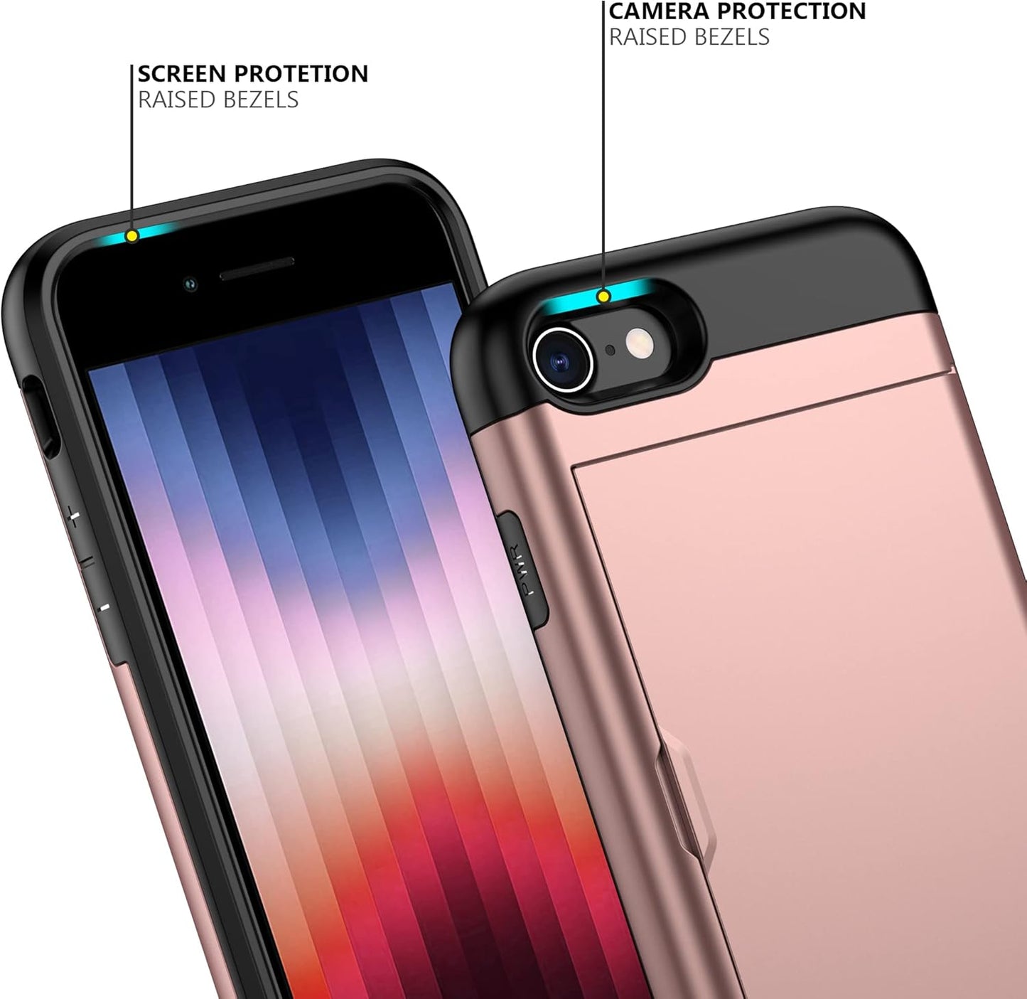 Heavy-Duty Card Holder Cover for iPhone 8