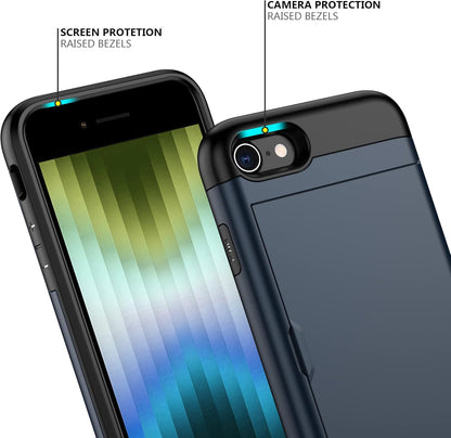 Heavy-Duty Card Holder Cover for iPhone 8