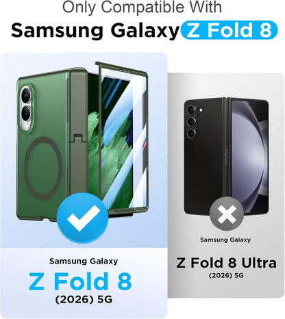 360 Magsafe Compatible Matte Case with Stand for Samsung Galaxy Z Fold 8