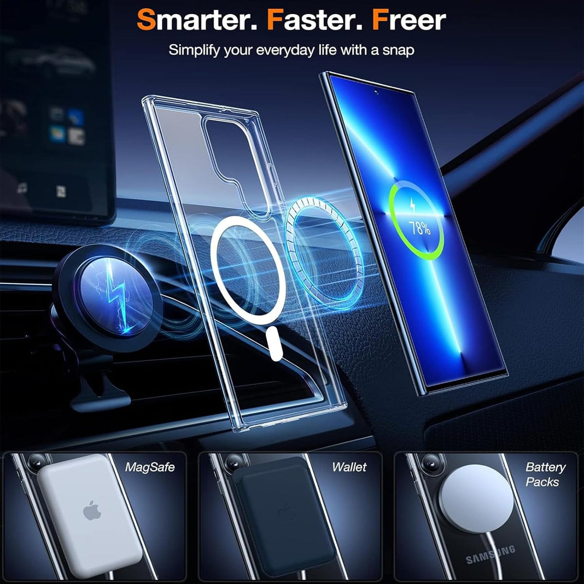 Clear Thin Magsafe Compatible Case for Samsung Galaxy S22 Ultra
