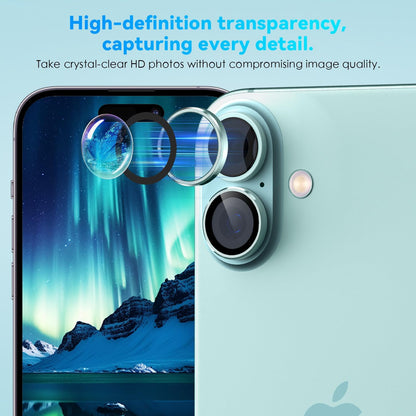 Camera Lens Protector Alloy Frame for iPhone 16 Plus
