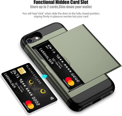 Heavy-Duty Card Holder Cover for iPhone 8