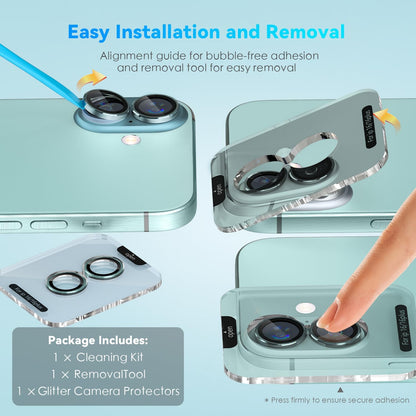 Camera Lens Protector Alloy Frame for iPhone 16 Plus