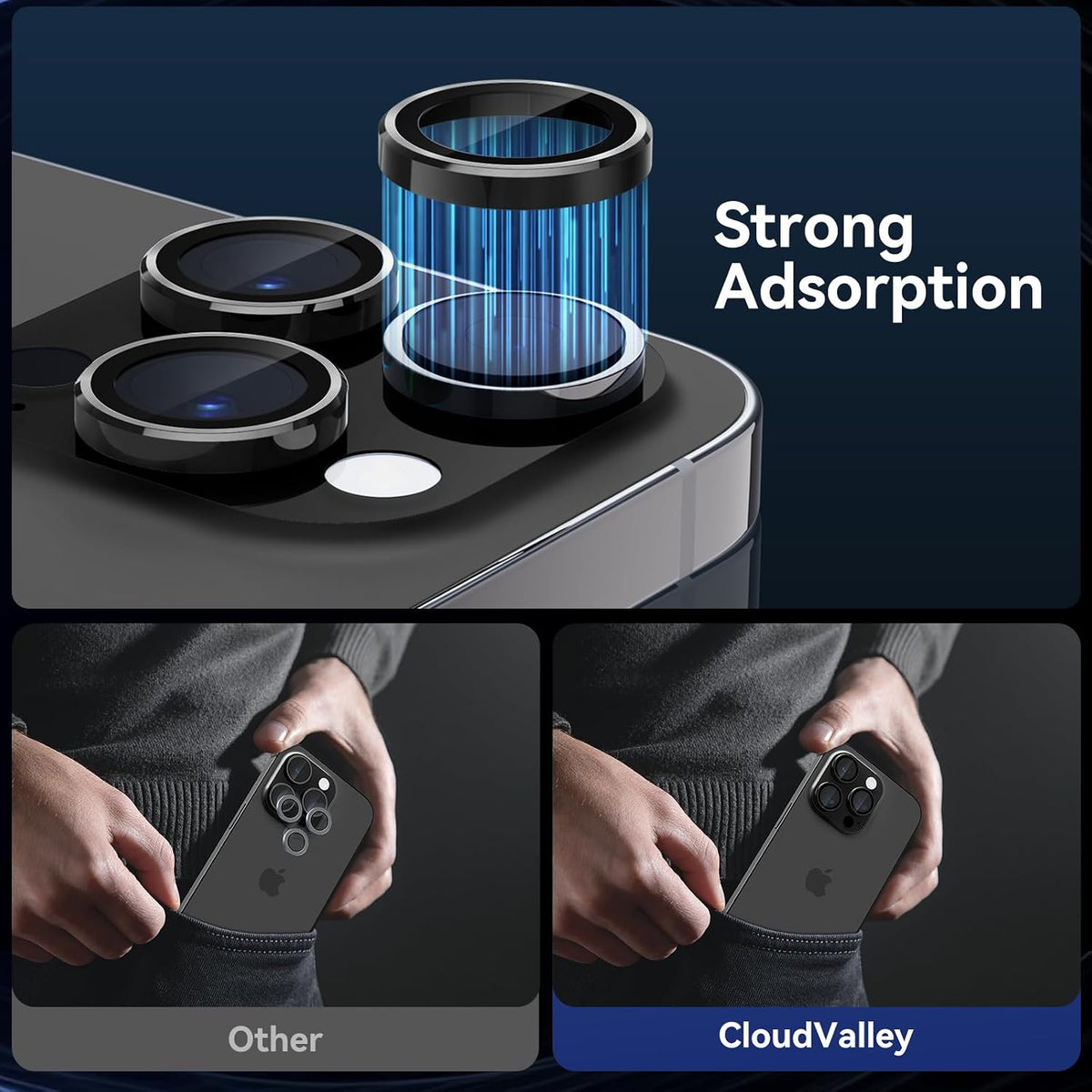 Camera Lens Protector Alloy Frame for iPhone 15 Pro