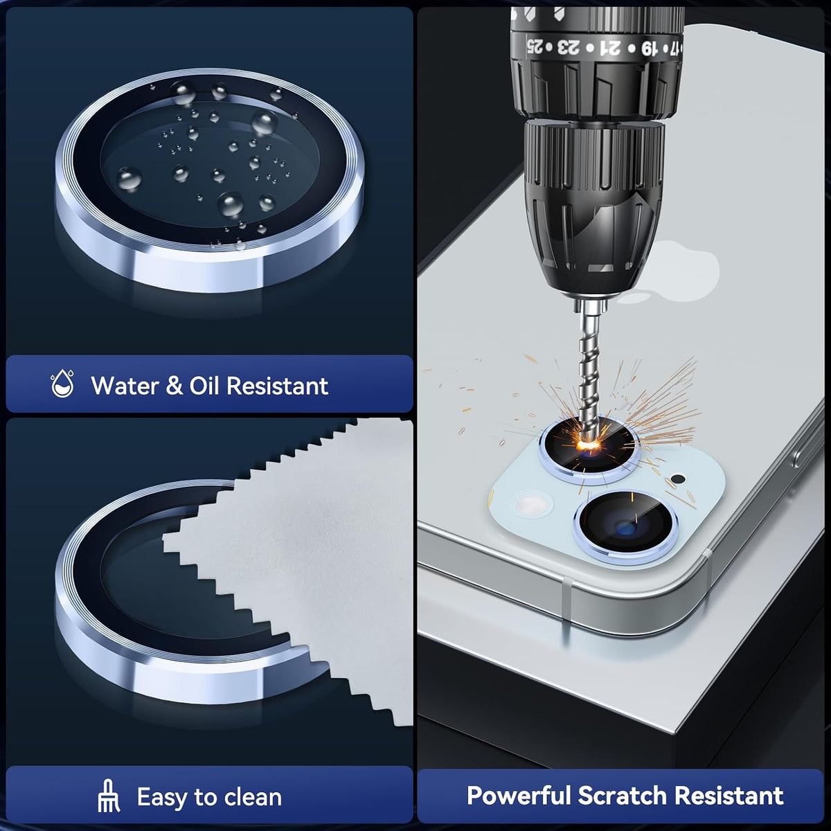 Camera Lens Protector Alloy Frame for iPhone 15