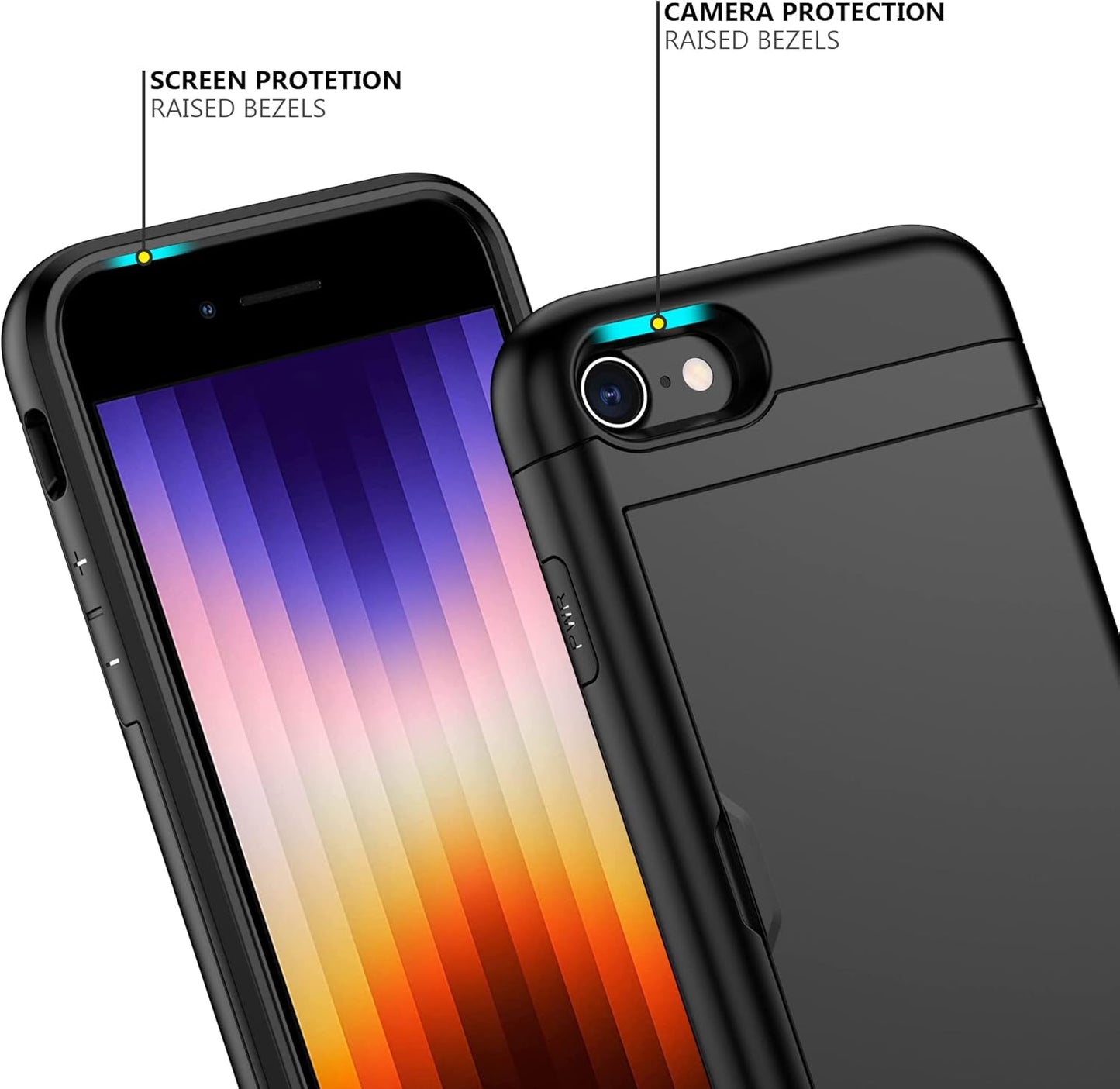 Heavy-Duty Card Holder Cover for iPhone 8