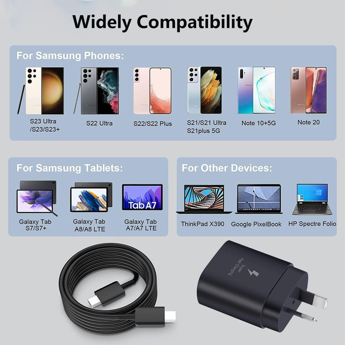Samsung Compatible Superfast USB Type-C Wall Charger (25W)