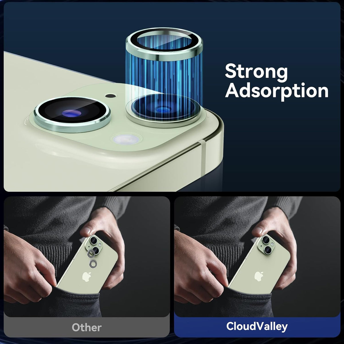 Camera Lens Protector Alloy Frame for iPhone 15