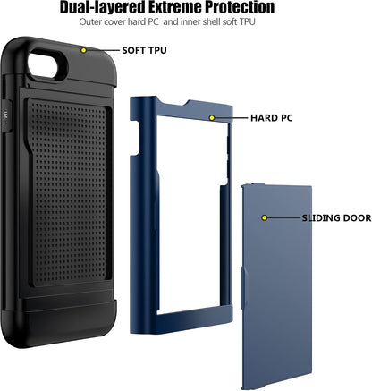 Heavy-Duty Card Holder Cover for iPhone 8