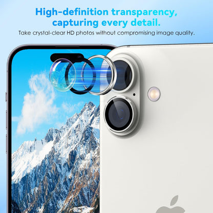 Camera Lens Protector Alloy Frame for iPhone 16 Plus