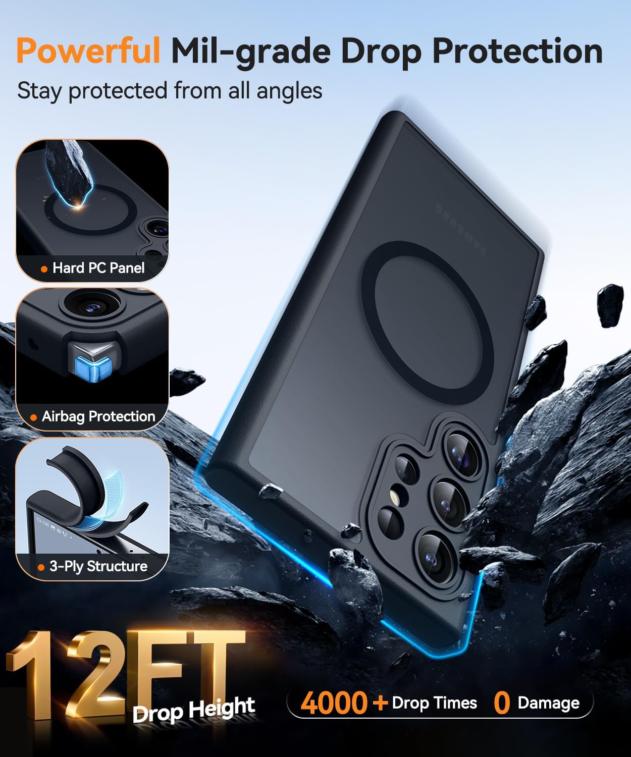 Matte Magsafe Compatible Case for Samsung Galaxy S22 Ultra
