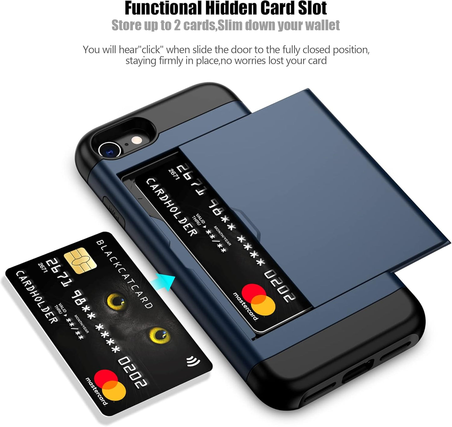 Heavy-Duty Card Holder Cover for iPhone 8